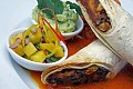 Black bean fajitas with pinapple salsa